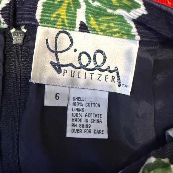 Vintage Lilly Pulitzer Floral Corduroy Mini Skirt Size 6—Red Rose Print - Picture 6 of 6